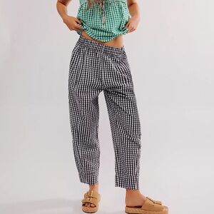 Free People Black and White Checkered Pants
